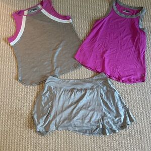 Lija Women's Athletic Tank Tops and Skirt Set
